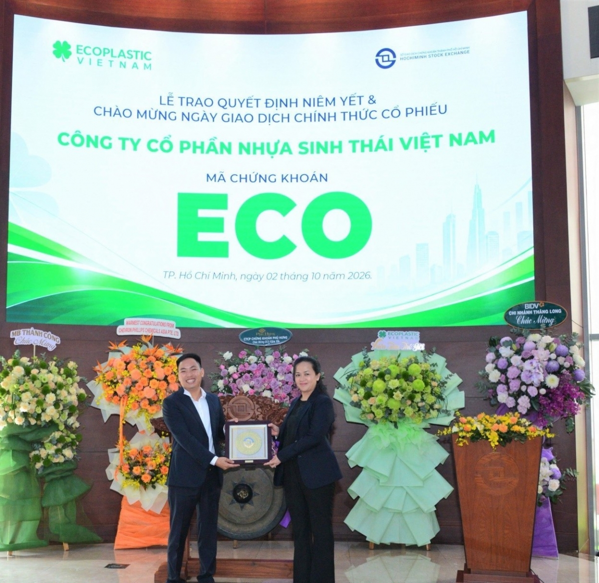 Nhựa Sinh thái Việt Nam niêm yết gần 30 triệu cổ phiếu trên HOSE