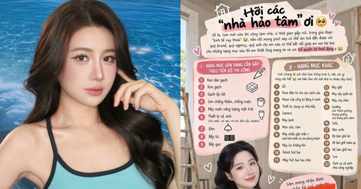 TikToker 3,3 triệu followers “xây nhà kêu gọi tài trợ từ keo dán gạch đến bếp gas” gây tranh cãi
