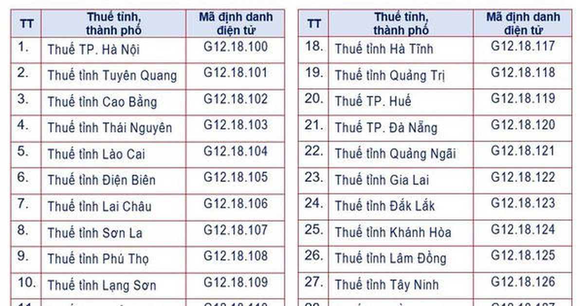 Cơ quan thuế các cấp dùng mã định danh điện tử mới từ tháng 10/2026