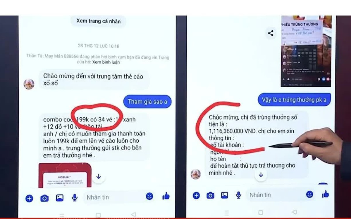 Thủ đoạn sau hình thức livestream vé cào trúng thưởng