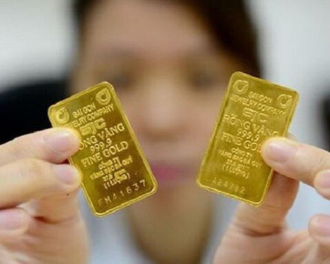 Giá vàng trở lại mốc cao nhất trong 2 tuần