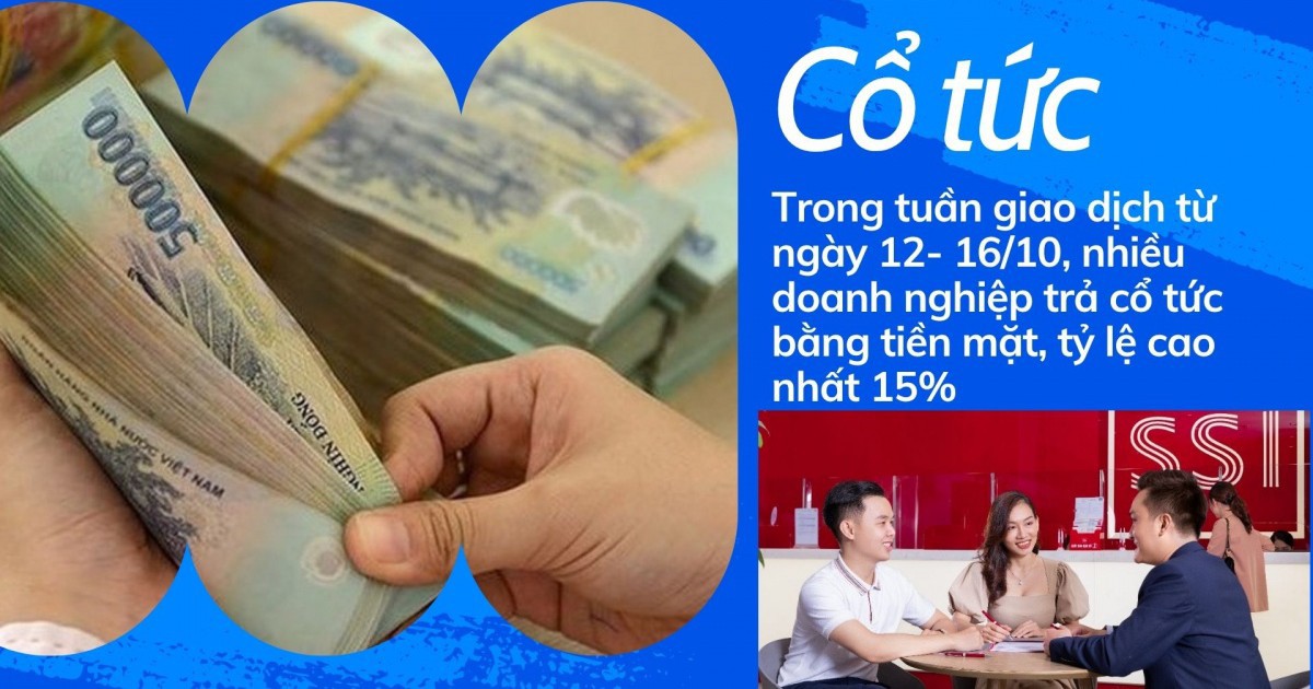 Tuần này, cổ đông doanh nghiệp nào nhận cổ tức cao nhất?
