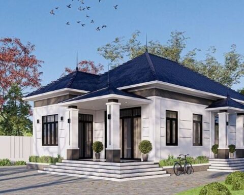 5 mẫu nhà mái Nhật 1 tầng 4 phòng ngủ được yêu thích