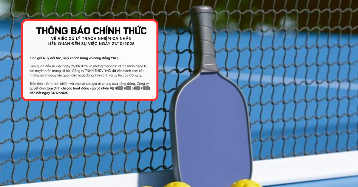 Công ty tạm đình chỉ công việc với KOL pickleball bị bạn gái tố ngoại tình