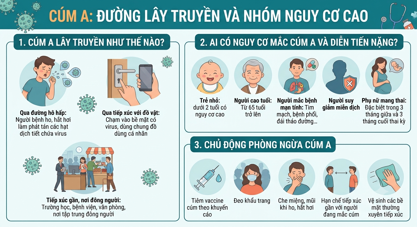 Infographic: Cha mẹ cần cảnh giác với các biến chứng nguy hiểm của cúm A