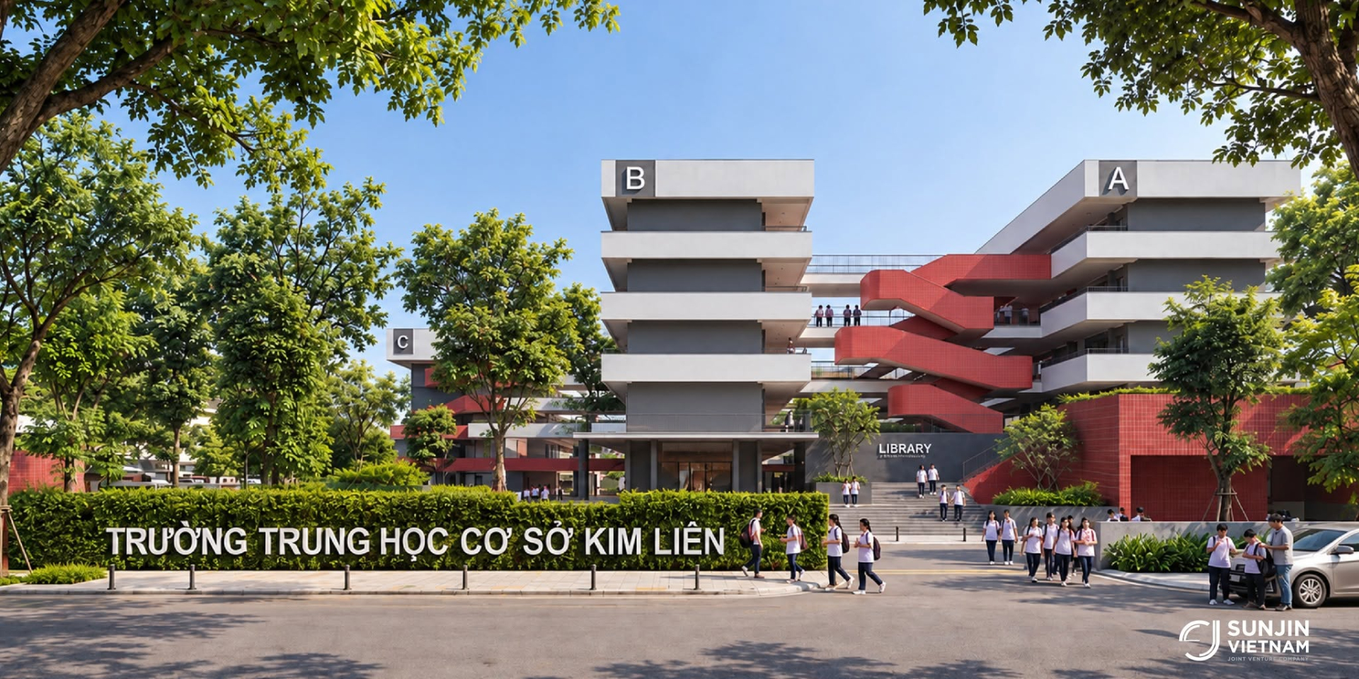 Hé lộ những hình ảnh về ngôi trường THCS công lập đang được xây mới tại phường Kim Liên, Hà Nội: Quá đẹp, quá hoành tráng!- Ảnh 3.