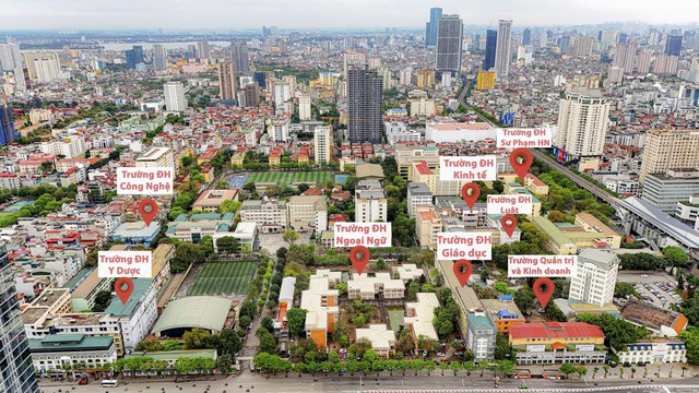 Một đoạn đường chưa đầy 2km ở Hà Nội tập trung hàng loạt trường đại học lớn, cùng nhiều dự án bất động sản, có nút giao ba tầng, metro chạy dọc tuyến - Ảnh 1.