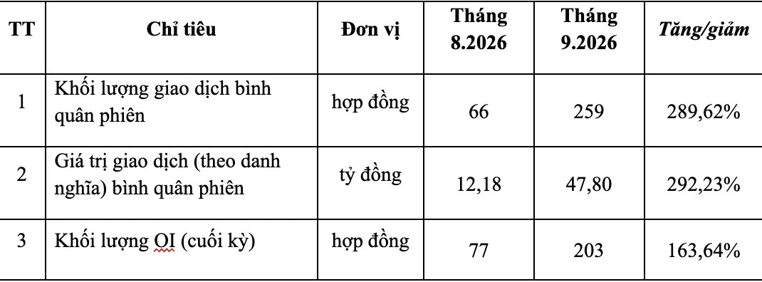 Chứng khoán phái sinh tháng 9: Dòng tiền gia tăng ở hợp đồng tương lai VN100-Index Chứng khoán phái sinh tháng 9: Dòng tiền gia tăng ở hợp đồng tương lai VN100-Index