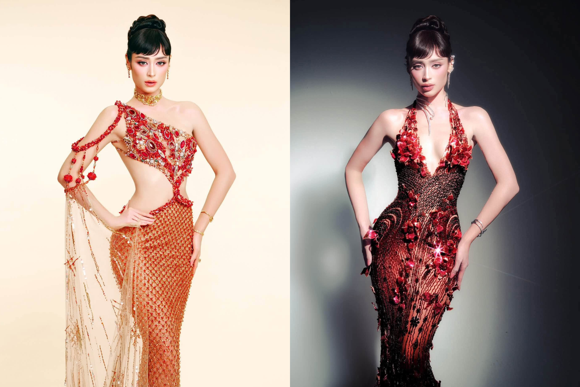 Bán kết Miss Grand International: Emoura Phạm diễn bikini cực cháy, vội thay đổi váy dạ hội sau tranh cãi- Ảnh 3.