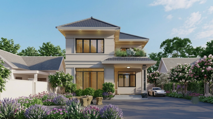 Xây nhà mái Nhật 2 tầng 3 phòng ngủ 80m² bao nhiêu tiền?- Ảnh 1.